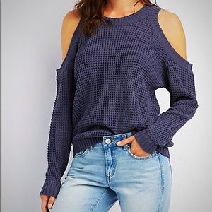 Cold Shoulder Sweater in BLACK & WHITE